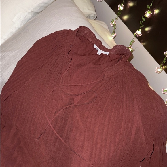 Zara Deep Redish Brown Pleated Top - Picture 1 of 1